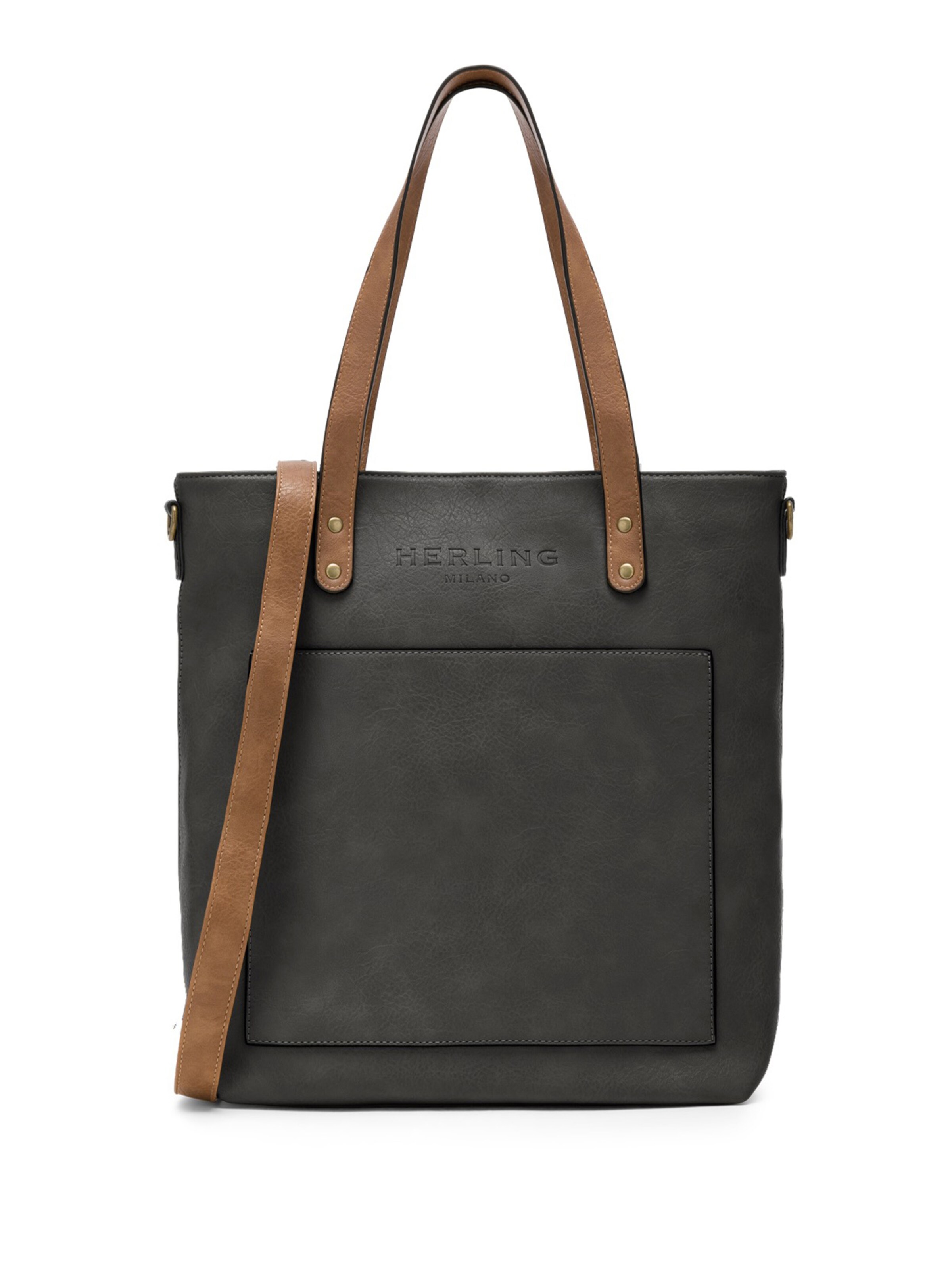 Herling Shopper 'Poussin' in Grey: front