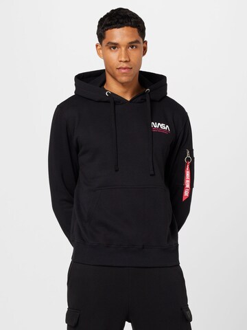 ALPHA INDUSTRIES Sweatshirt 'Skylab' in Schwarz: predná strana