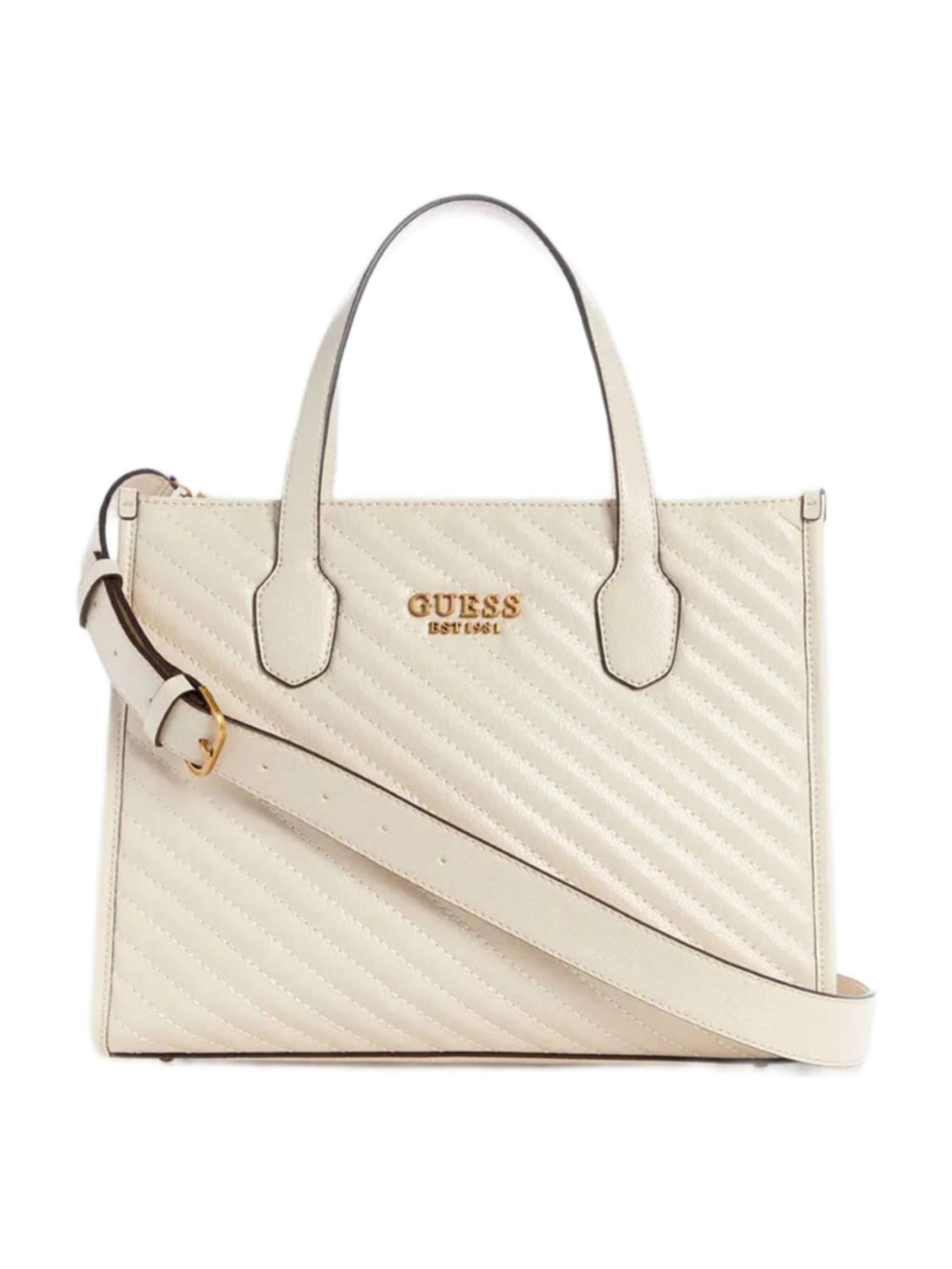 GUESS Shopper 'Guess Cabas Silvana 2 Comp Tote Bone' i hvid: forside