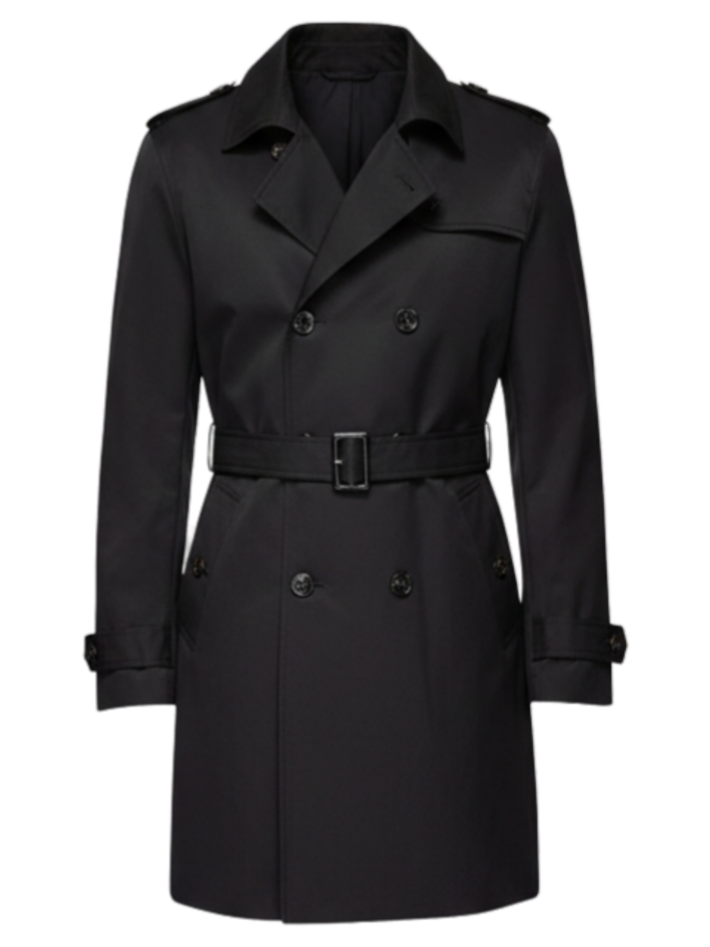 Ombre Between-Seasons Coat in Black: front