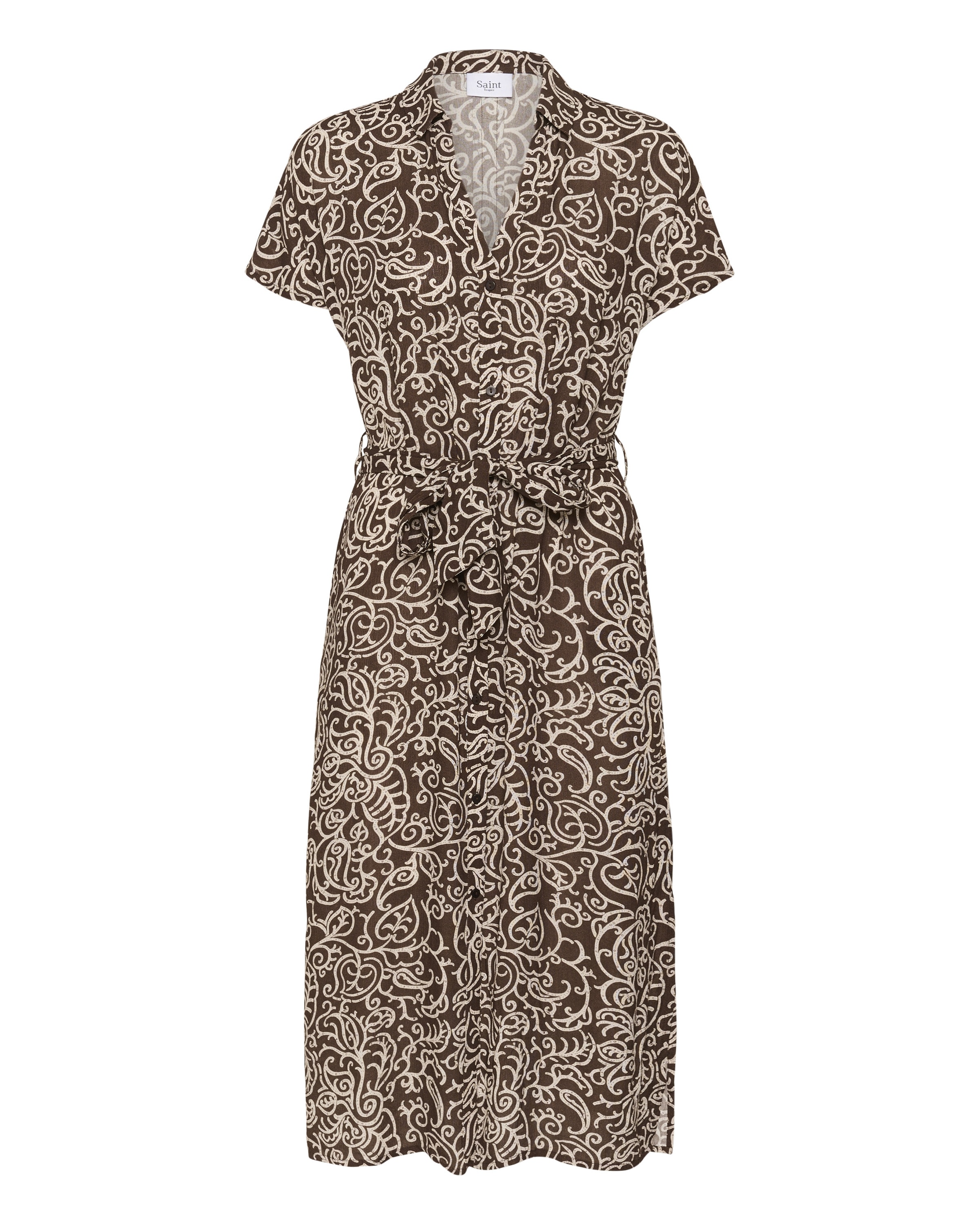 SAINT TROPEZ Jurk 'Vega' in Bruin: voorkant