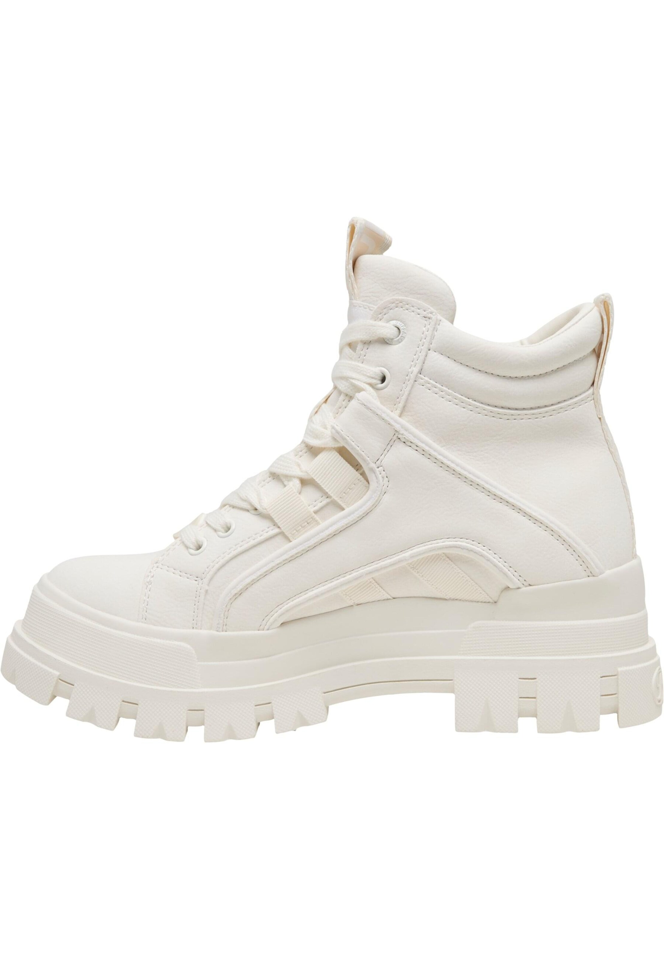 BUFFALO - Bota com atacadores 'Aspha' em branco: frente