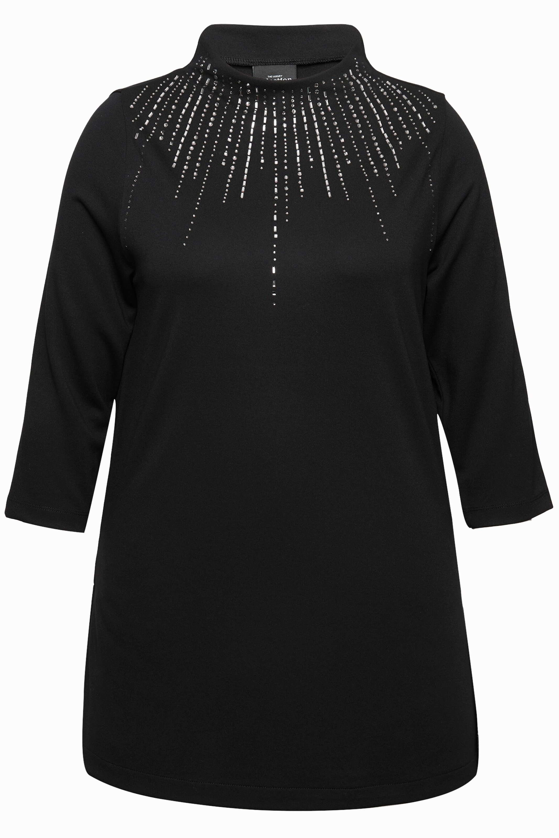 Ulla Popken Sweatshirt in Zwart: voorkant