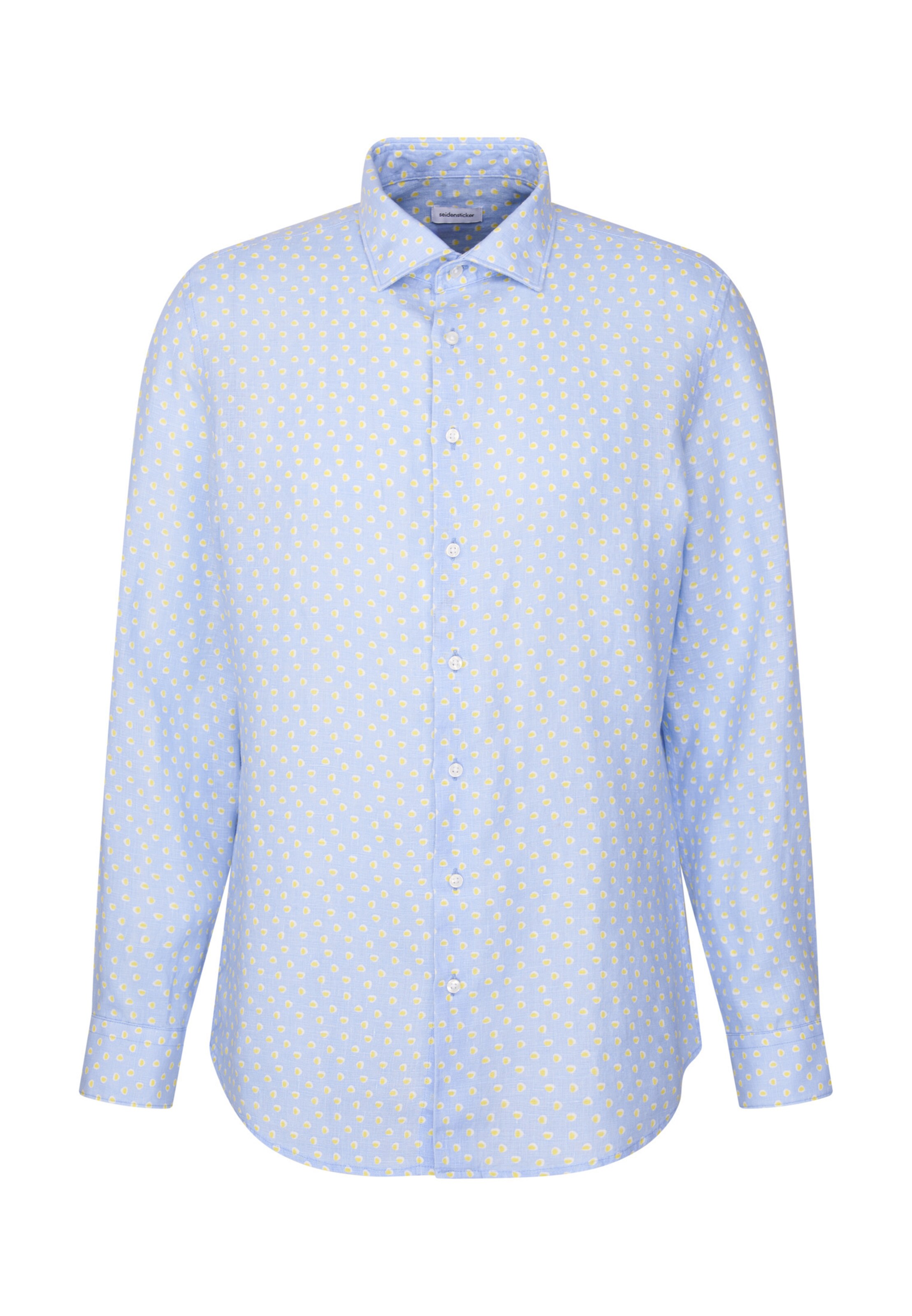 SEIDENSTICKER Slim fit Zakelijk overhemd 'SMART LINEN' in Blauw: voorkant