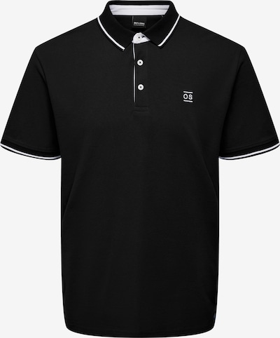 Only & Sons Poloshirt 'Fletcher' in schwarz / weiß, Produktansicht