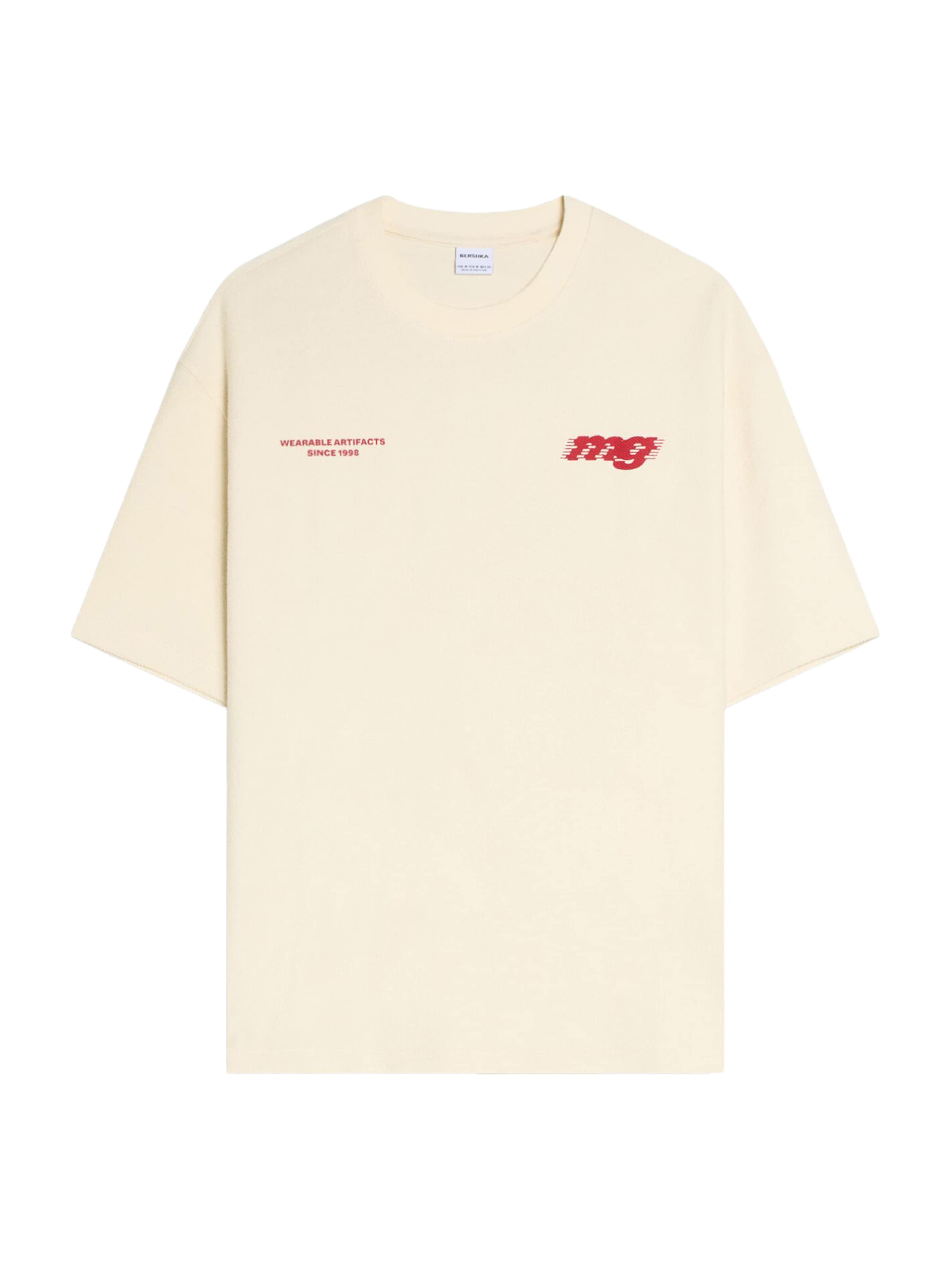 Bershka Paita värissä vaaleabeige / punainen, Tuotenäkymä