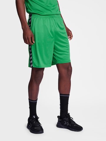 Hummel Regular Workout Pants 'AUTHENTIC' in Green: front