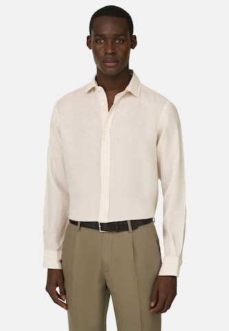 Boggi Milano Regular fit Overhemd in Bruin: voorkant