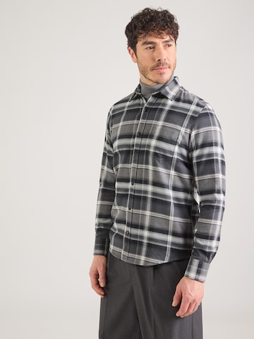 LERROS Regular fit Button Up Shirt in Black: front