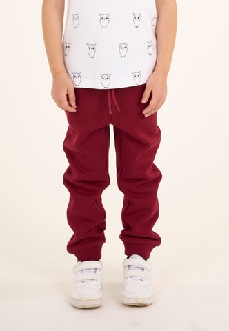 KnowledgeCotton Apparel Tapered Pants 'Rue' in Red: front