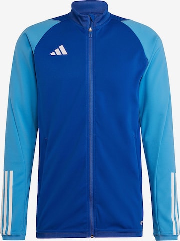 ADIDAS PERFORMANCE Athletic Zip-Up Hoodie 'Tiro 23 Competition' in Blue: front