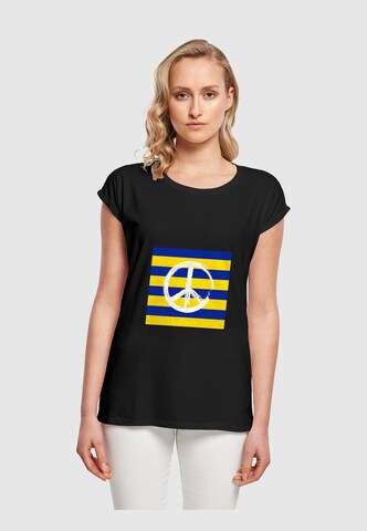 Merchcode Shirt 'Ladies Peace - Stripe Peace' in Zwart: voorkant