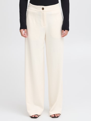 ICHI Loose fit Pants 'PILLOU' in Beige: front