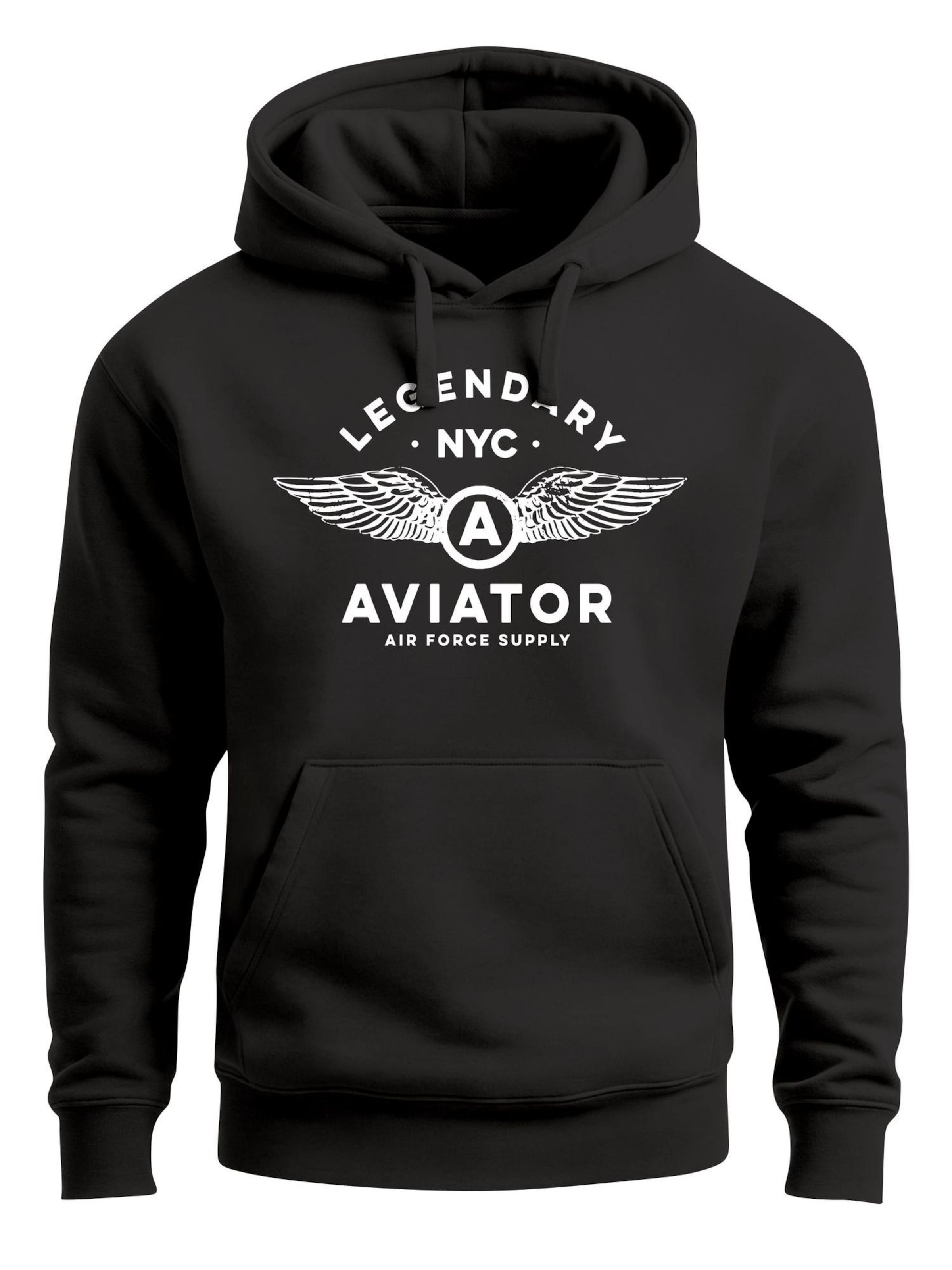 Neverless Sweatshirt 'Aviator Wings'‌‌‌‌‌‌‌‌‌‌ in Schwarz: Vorderseite
