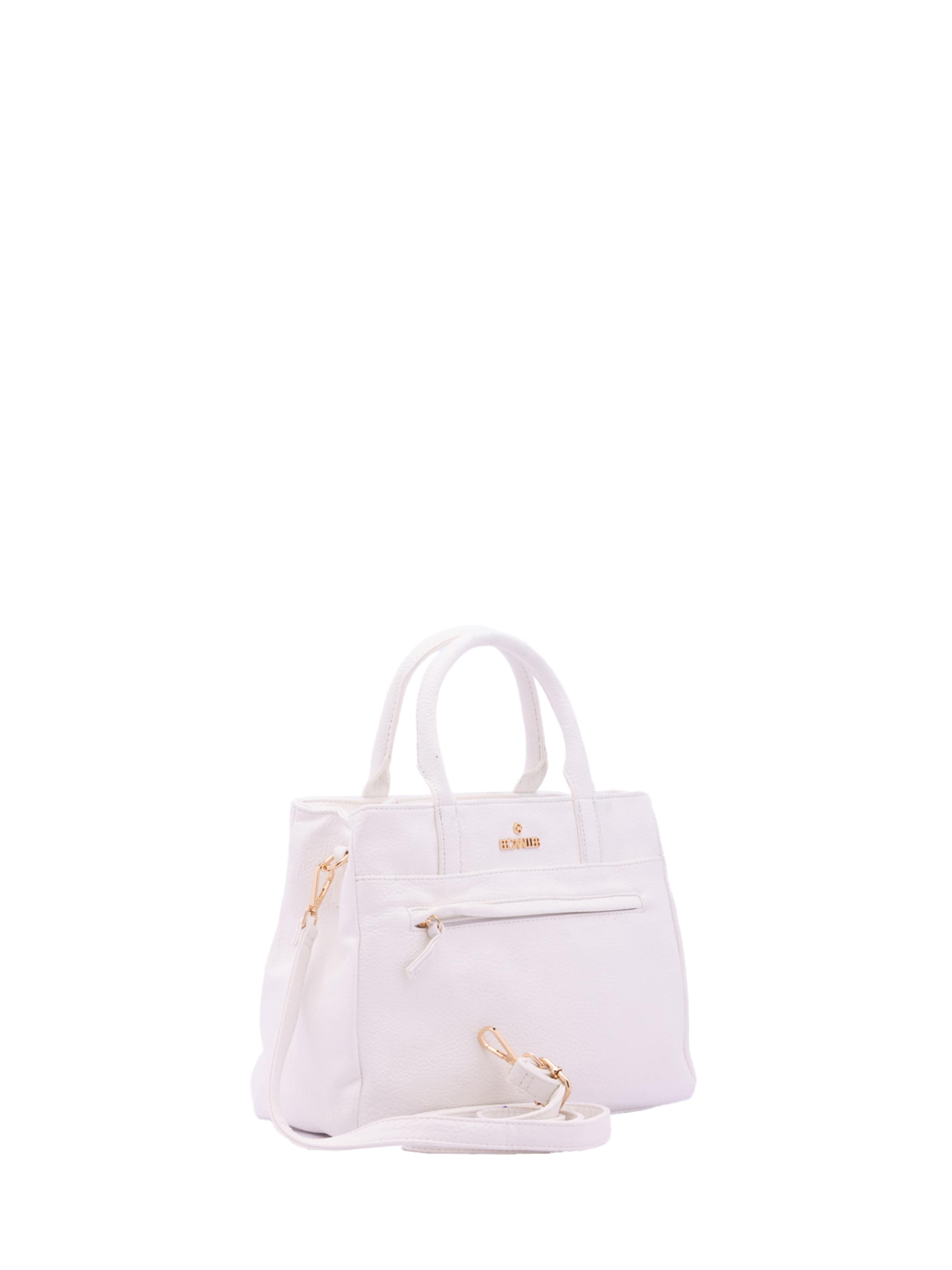 Borsa a mano 'Borsa a Mano Donna B Cavalli Ecopelle Zip - 30x22x10 cm' di B. Cavalli in bianco
