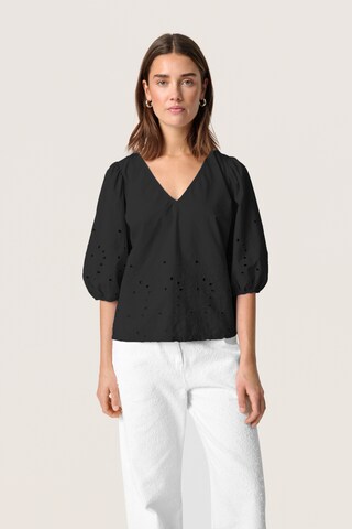 SOAKED IN LUXURY Blouse in Zwart: voorkant