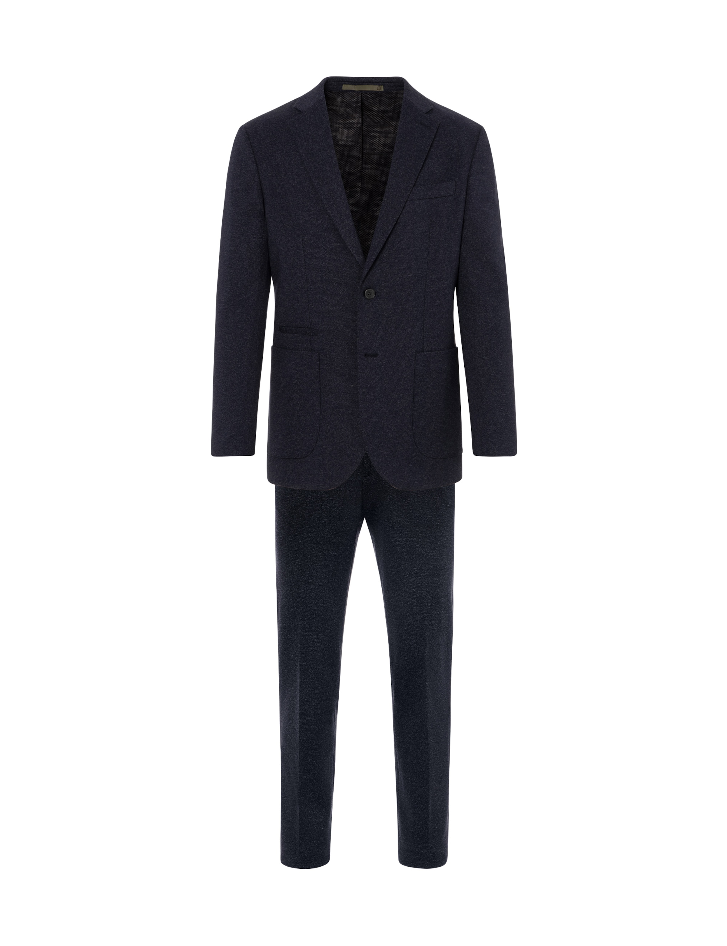 BENVENUTO Slimfit MATTEO MESSINA J 2929 Anzug, das Model ist 188cm,trägt Größe 50 in Blau: Vorderseite