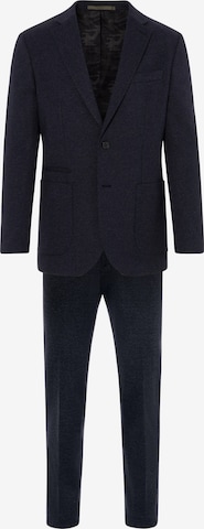 BENVENUTO Slimfit MATTEO MESSINA J 2929 Anzug, das Model ist 188cm,trägt Größe 50 in Blau: Vorderseite
