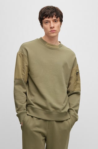 HUGO Sweatshirt 'Dastagno' in Groen: voorkant