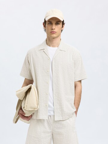 SELECTED HOMME Comfort Fit Πουκάμισο 'SLHAce' σε μπεζ: μπροστά