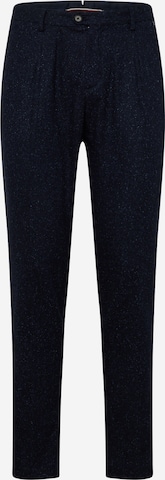 Tommy Hilfiger Tailored Slimfit Bandplooibroek 'Hampton Donegal1' in Blauw: voorkant