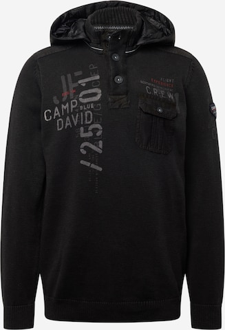 CAMP DAVID Sweter w kolorze czarny: przód
