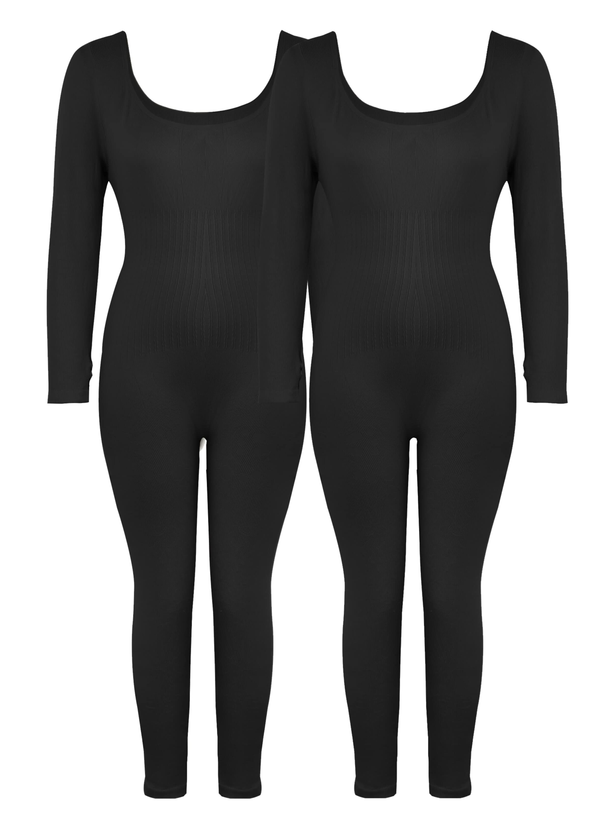 MEETWEE Sportbody '2 pack Base Layer' in Zwart: voorkant