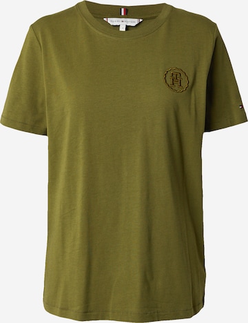 T-shirt TOMMY HILFIGER en vert : devant