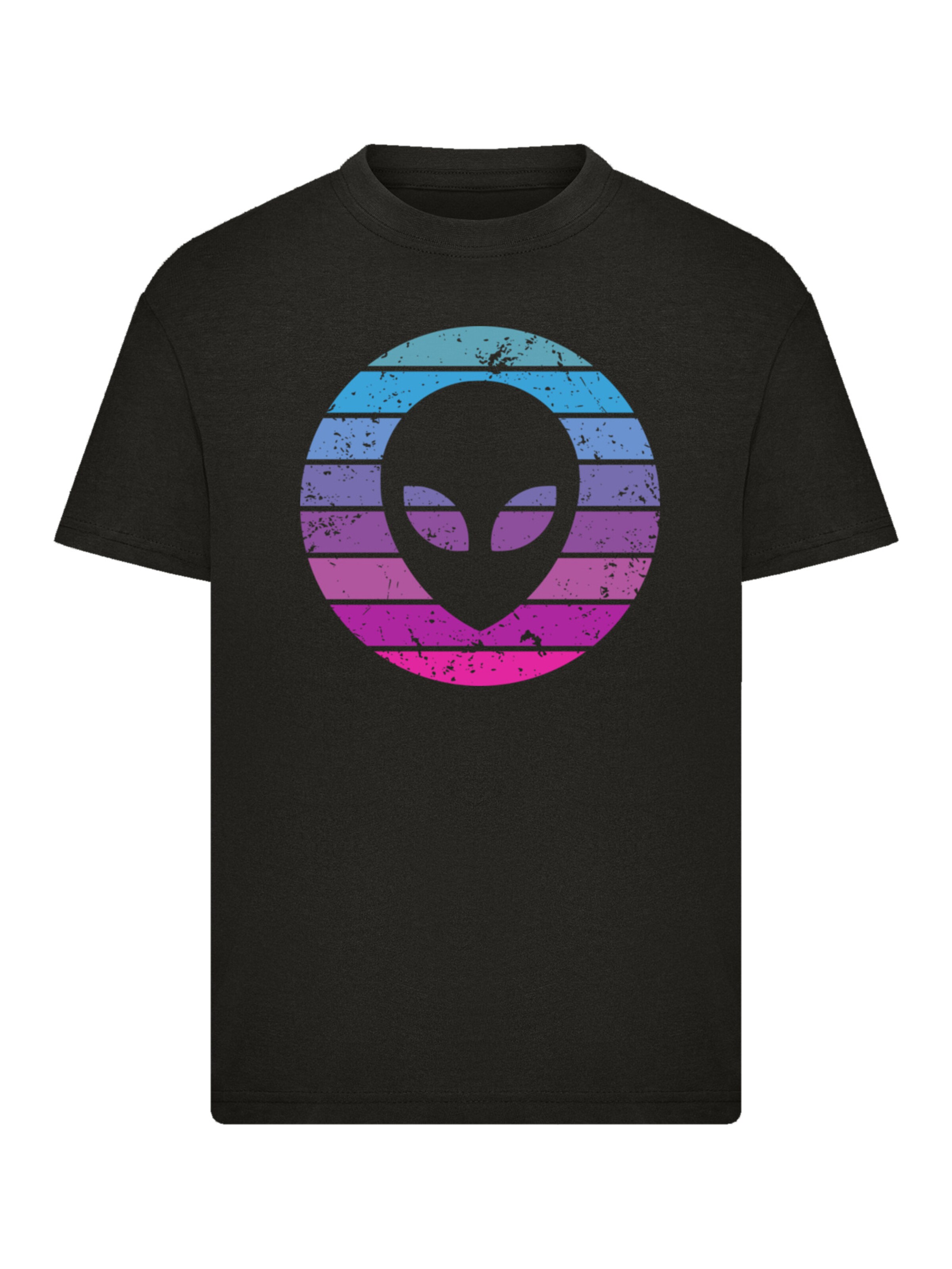 T-Shirt 'Alien Kopf' F4NT4STIC en noir : devant