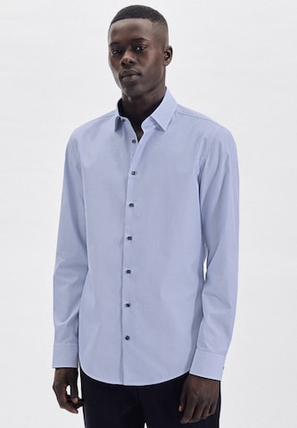 Coupe slim Chemise business SEIDENSTICKER en bleu : devant