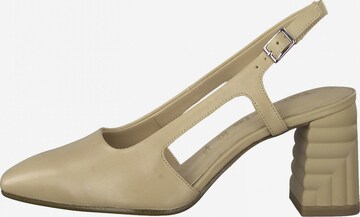 TAMARIS Slingback pumps i beige