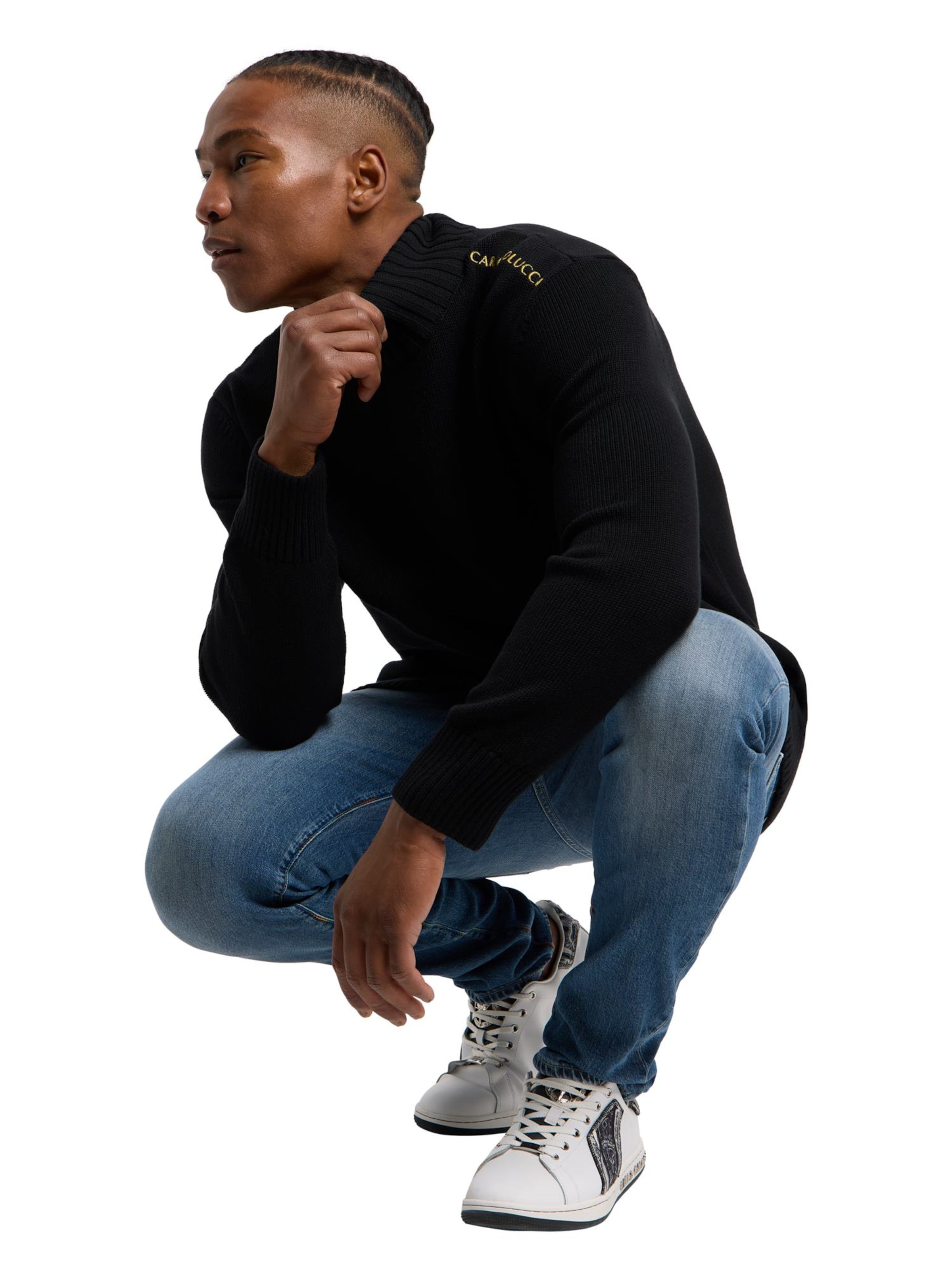 Carlo Colucci Pullover 'Divenuto' in Schwarz