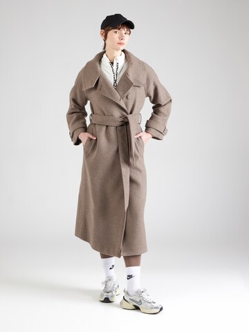 Gina Tricot Between-seasons coat in Brown: front