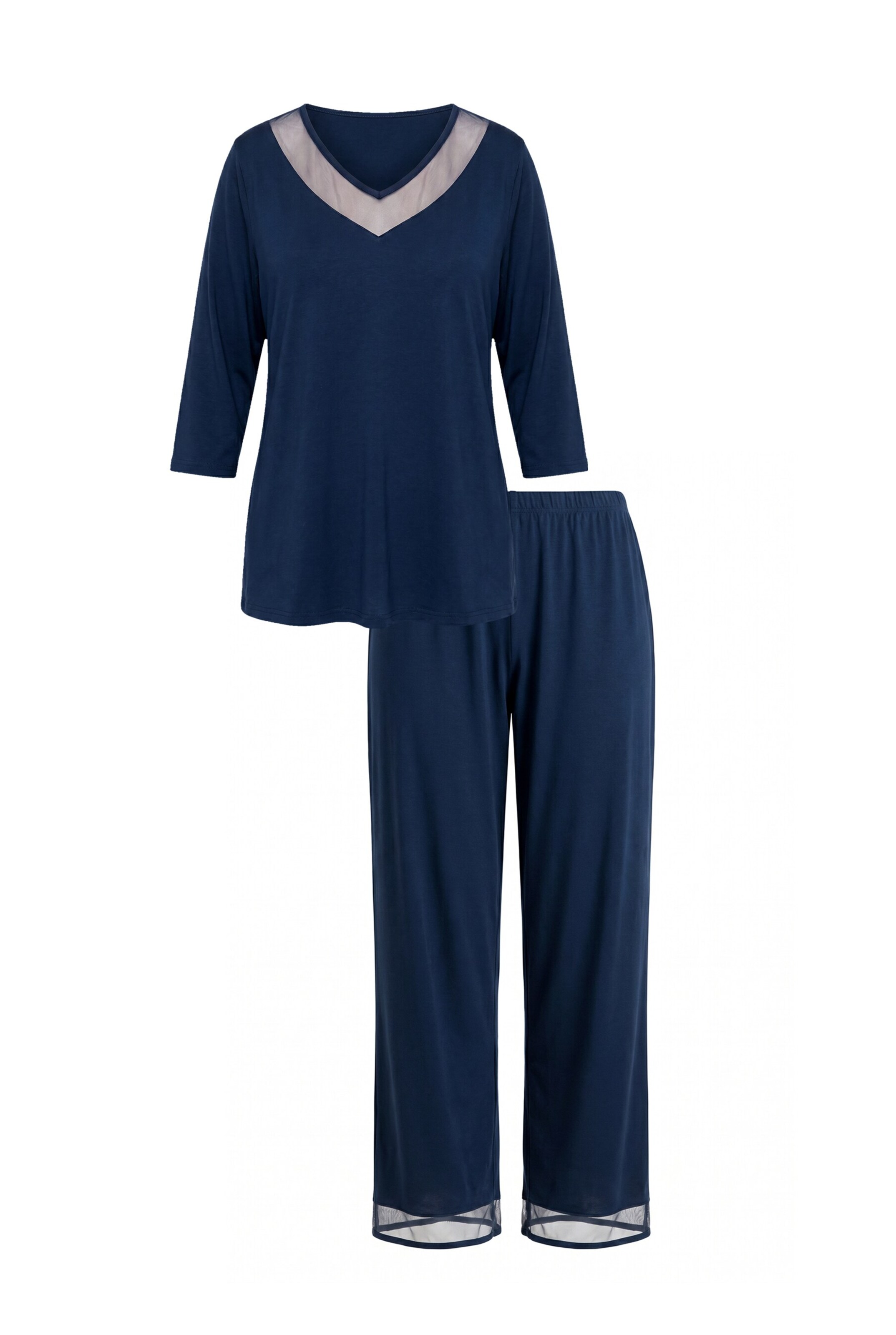 Ulla Popken Pyjama in Blauw: voorkant