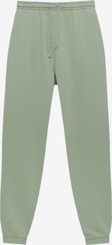 Pull&Bear Tapered Trousers in Green: front