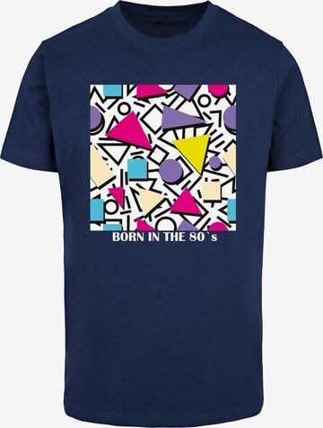 Mister Tee Shirt 'Geometric Retro' in Blauw: voorkant