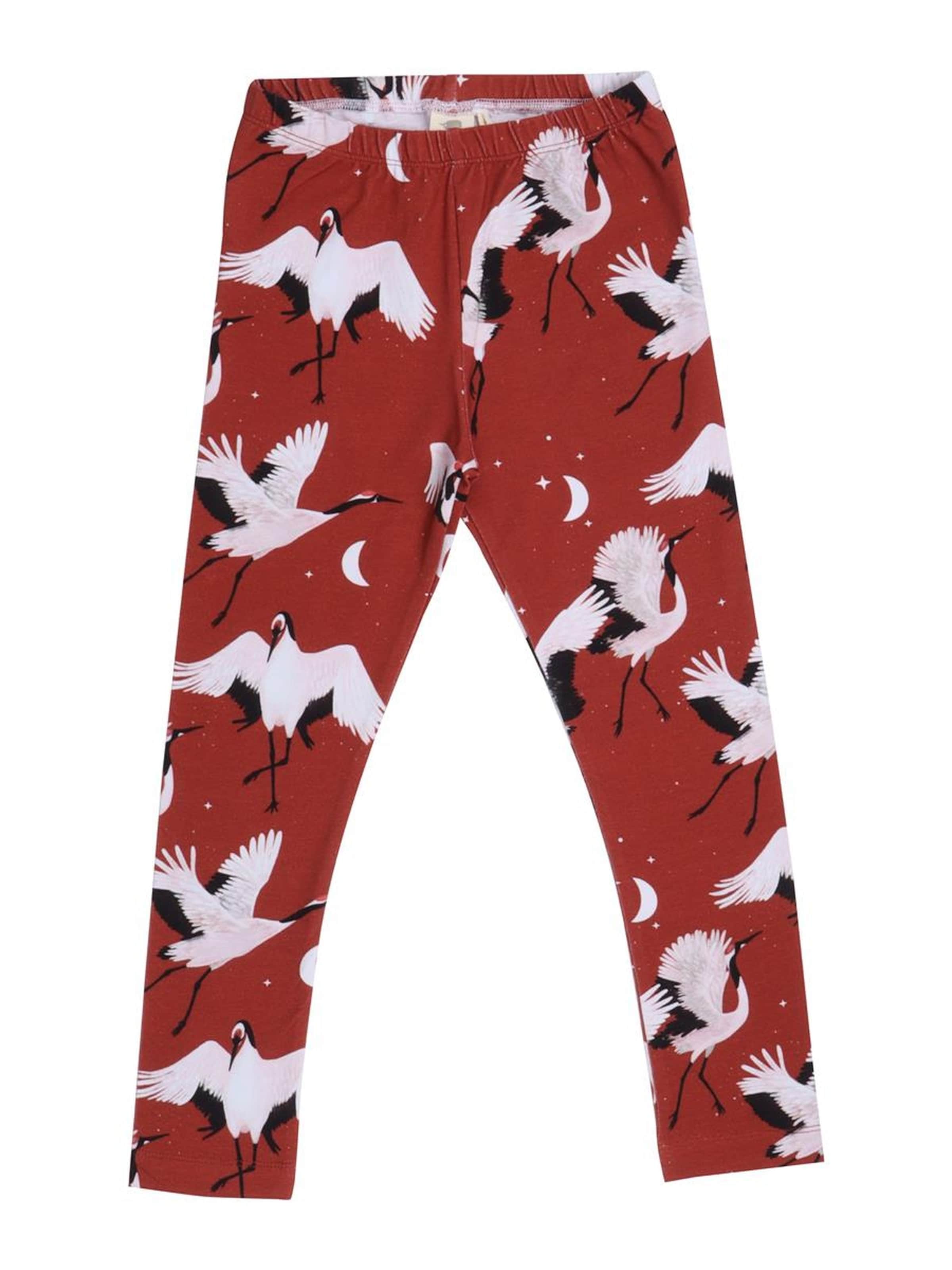 Walkiddy Skinny Leggings 'Dancing Cranes'‌‌‌‌‌‌‌‌‌ in Rot: Vorderseite