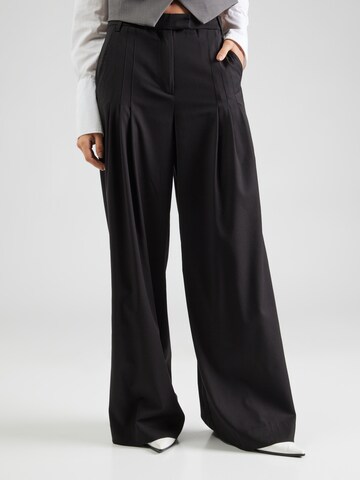 Wide Leg Pantalon à pince REMAIN en noir : devant
