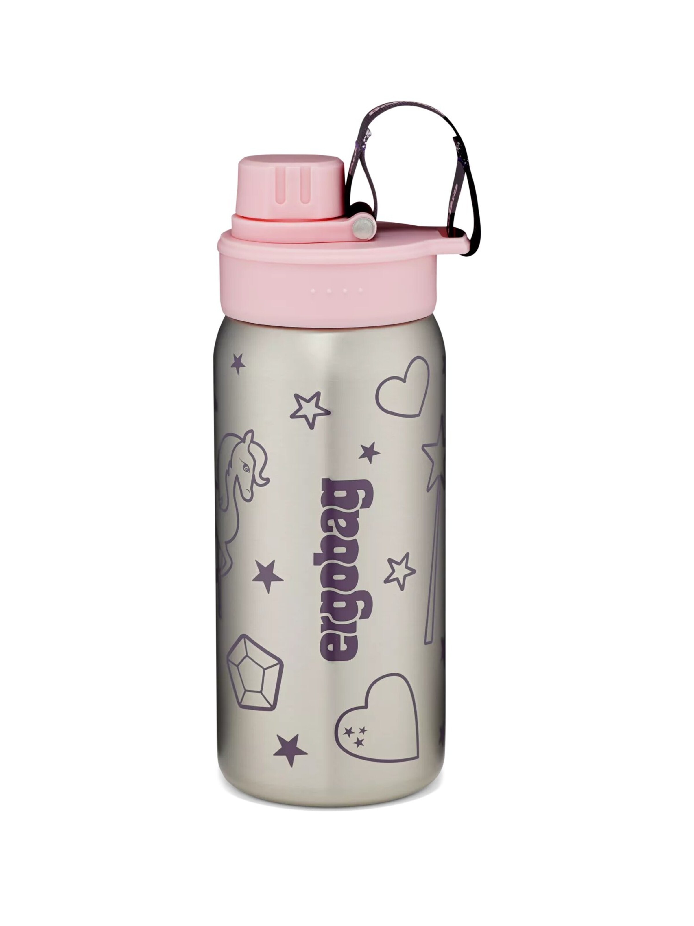 ergobag Drinking Bottle 'Trinkflasche Edelstahl Trinkflasche' in Pink: front