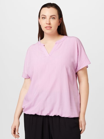 KAFFE CURVE Blouse 'Danni' in Roze: voorkant