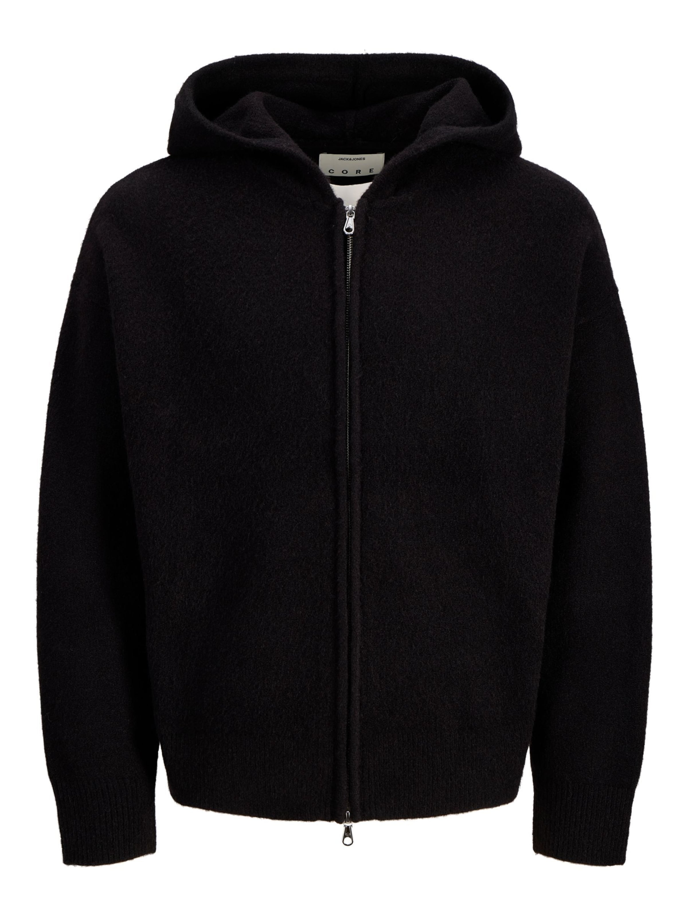 JACK & JONES Knit cardigan in Black: front