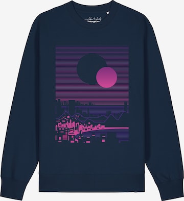 Watapparel Sweatshirt 'Sun And Moon Skyline' in Blauw: voorkant