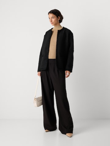 MOS MOSH Wide leg Pleat-front trousers 'MMEvie Bellevue' in Black