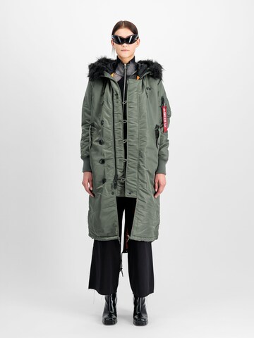 ALPHA INDUSTRIES Winter Parka 'Long Fishtail' in Green