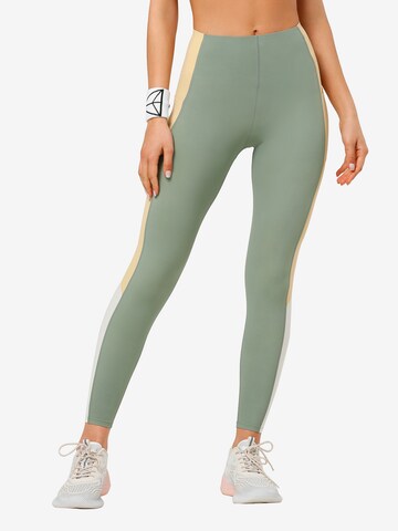 Yvette Sports Skinny Sportbroek 'Carly' in Groen: voorkant