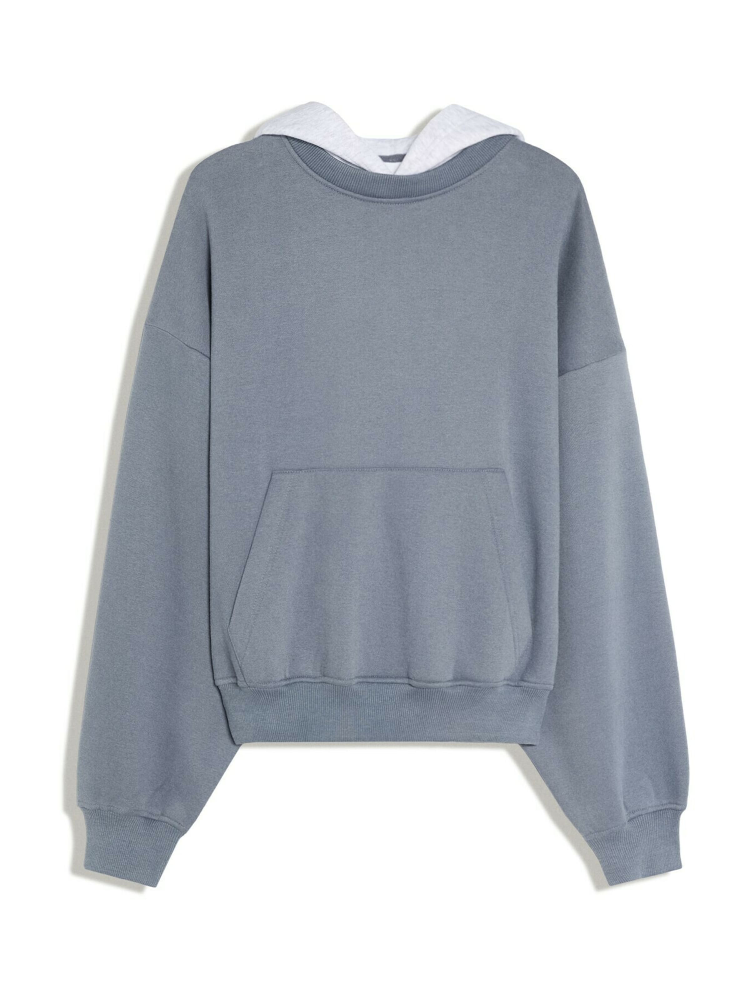 Felpa in XS Bershka di colore blu fumo / grigio chiaro, Visualizzazione prodotti