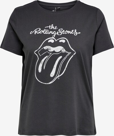 ONLY Carmakoma T-shirt 'Rolling Stones' en noir / blanc, Vue avec produit