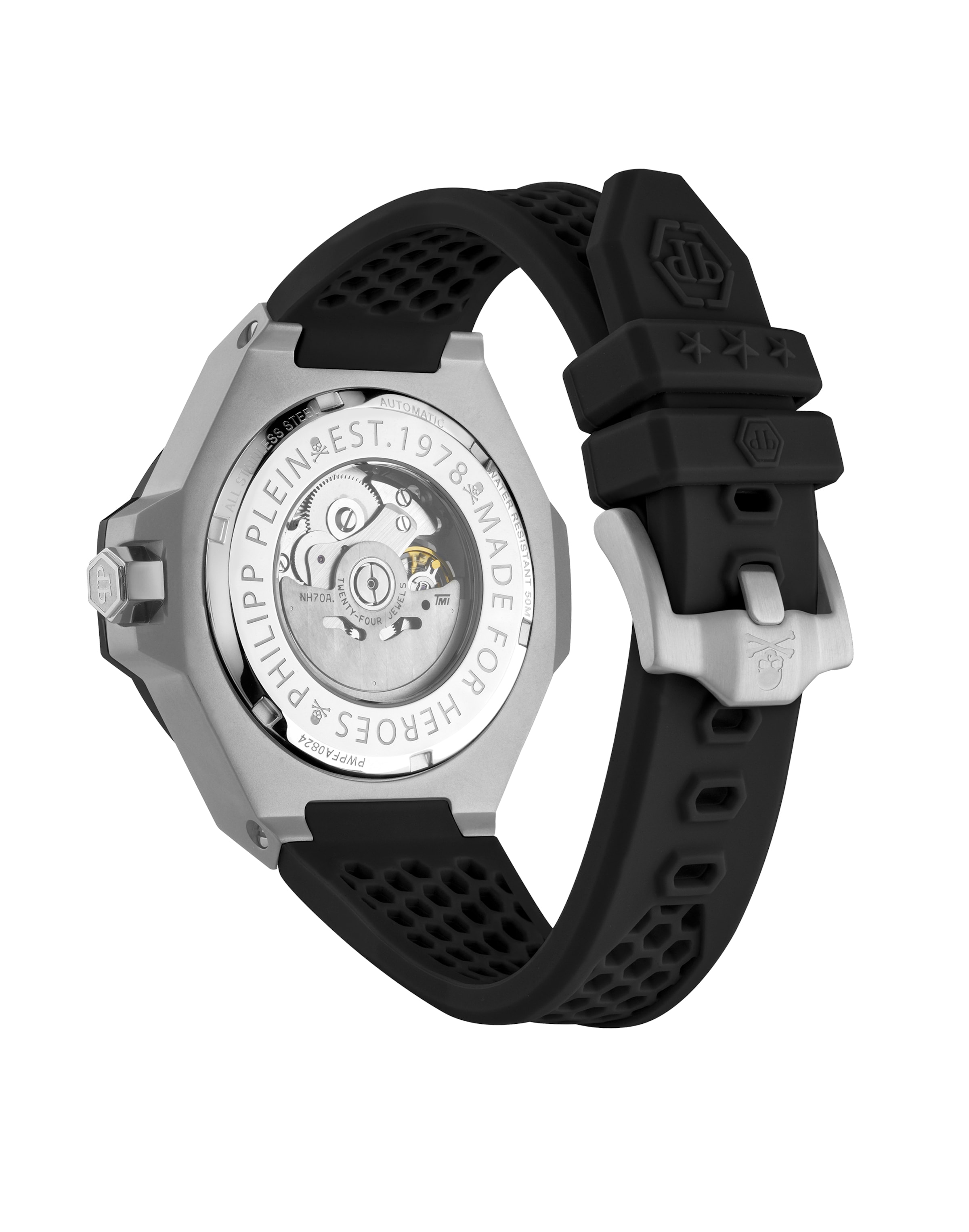 Philipp Plein Uhr 'Skeleton Royal' in Schwarz