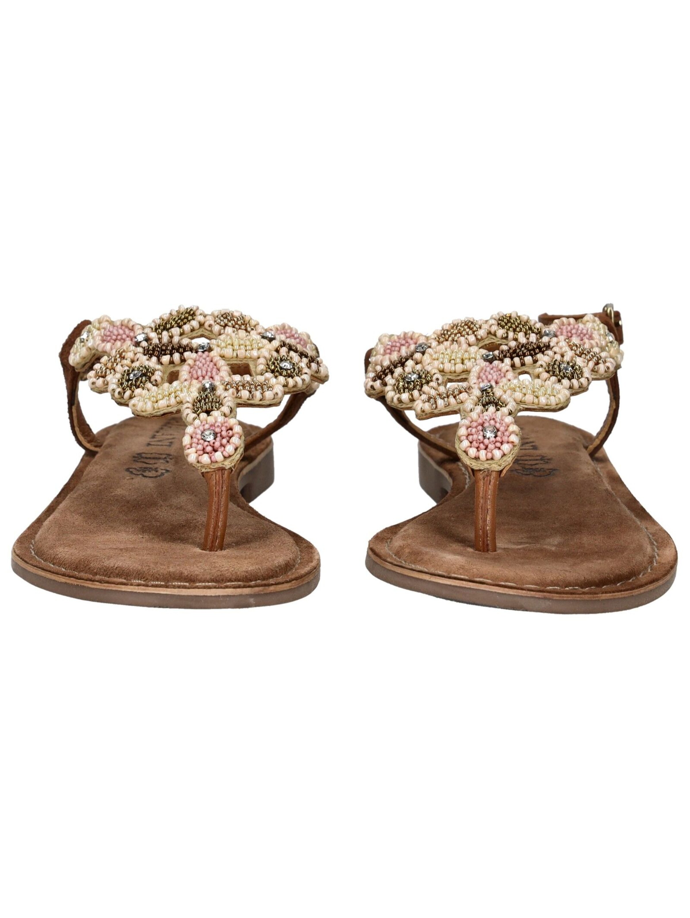 LAZAMANI T-Bar Sandals in Brown