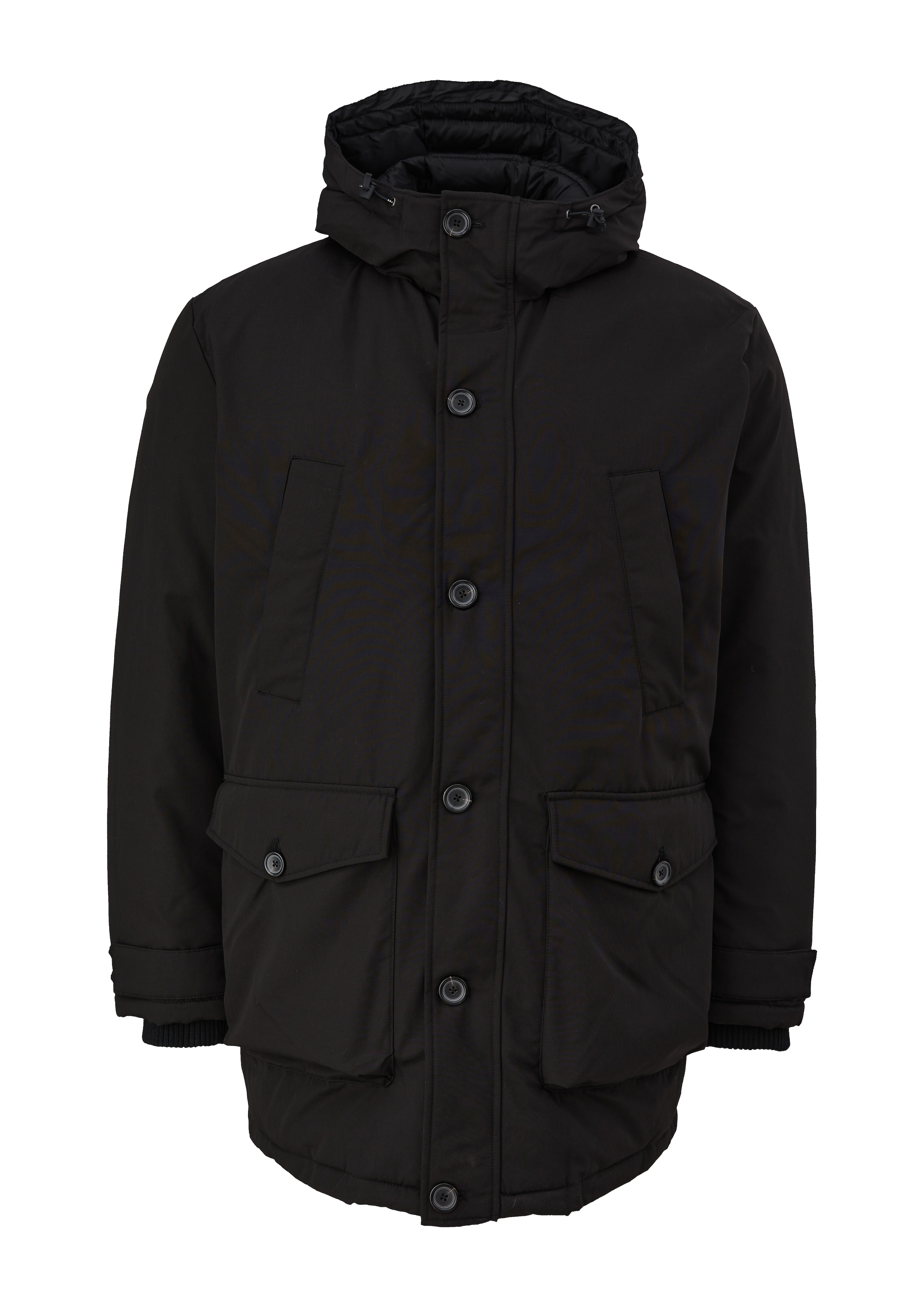 s.Oliver Men Big Sizes Winter Jacket in Black: front